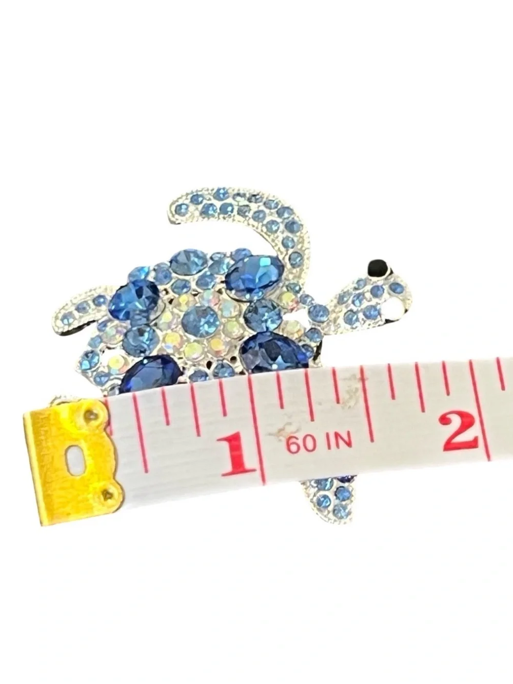 Pink Crystal Sea Turtle Brooch - Sparkling Pink Turtle Pin FINAL PRICE DROP